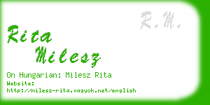 rita milesz business card